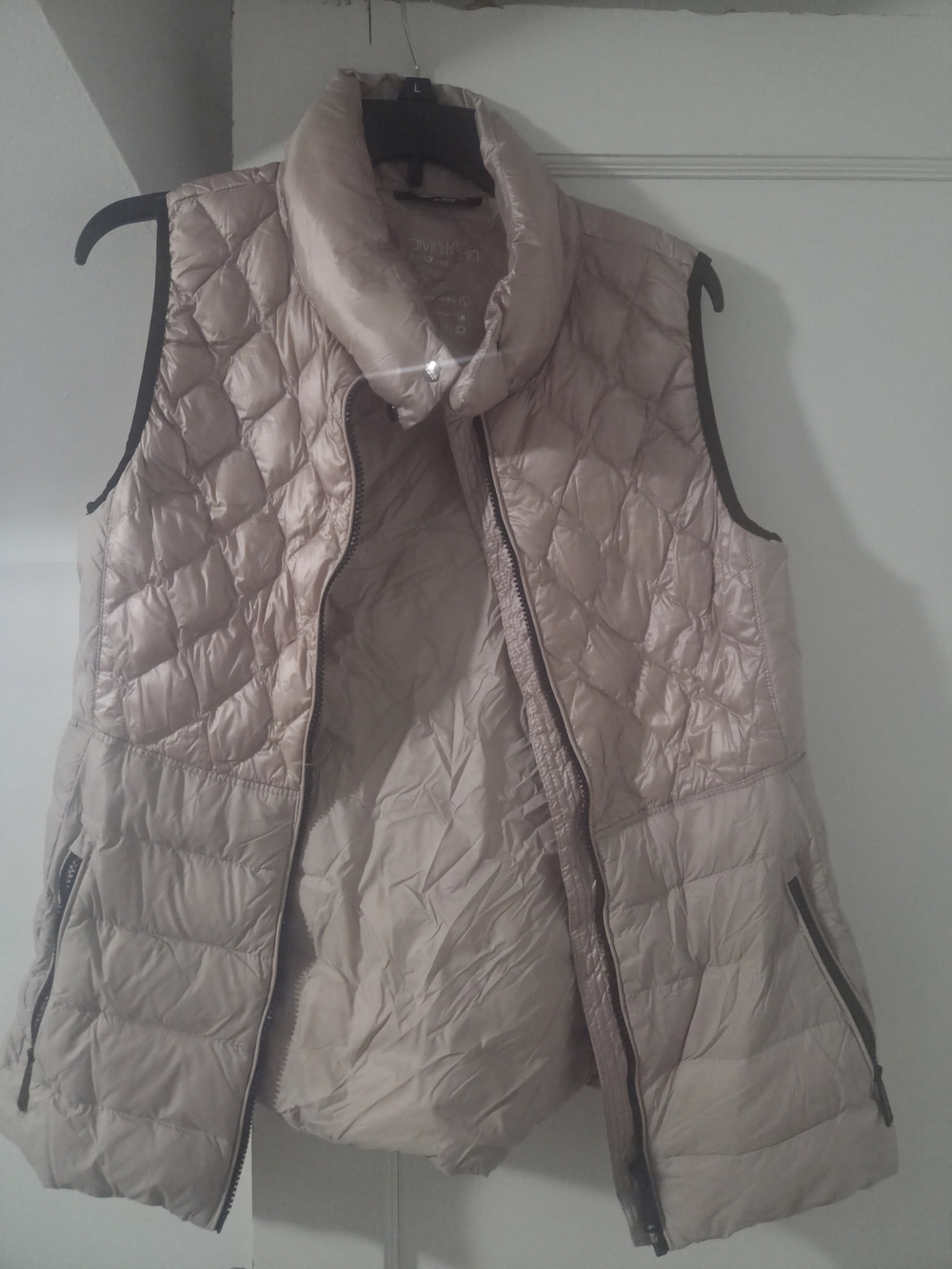 Calvin Klein Light Blush Quilted Sleeveless Puffer Vest